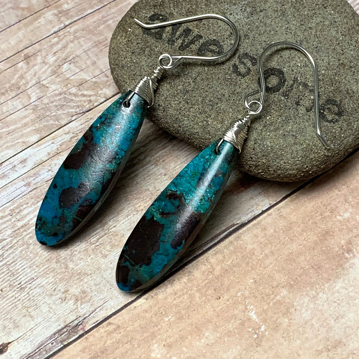 GEMSTONE LONG DROP EARRINGS - TALISMAN JEWELRY