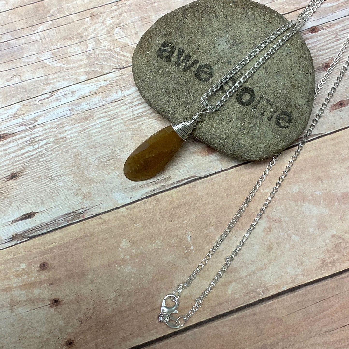 STERLING SILVER GOLDEN SHEEN SAPPHIRE NECKLACE - EXPRESS MYSELF TALISMAN