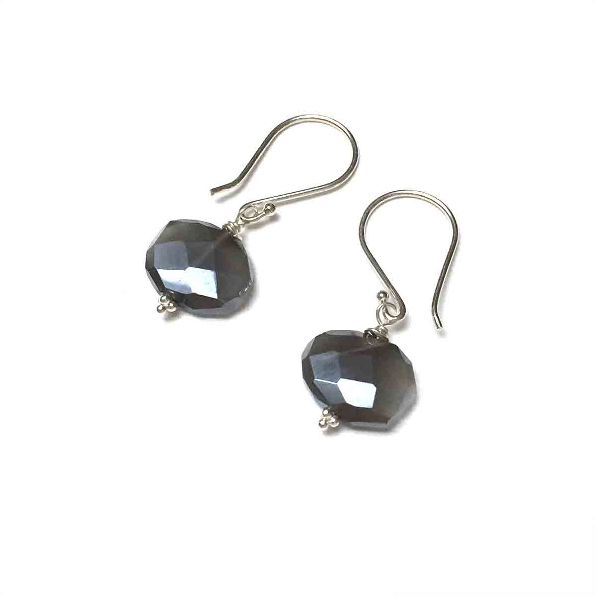 STERLING SILVER GREY MOONSTONE EARRINGS - INNER BEAUTY TALISMAN