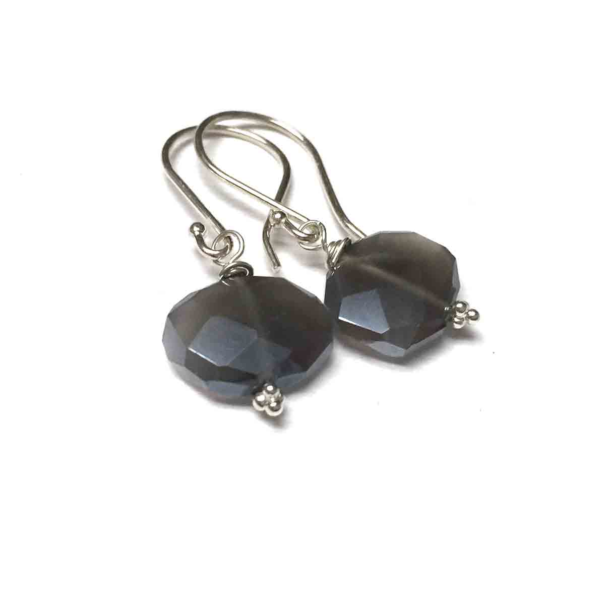 STERLING SILVER GREY MOONSTONE EARRINGS - INNER BEAUTY TALISMAN