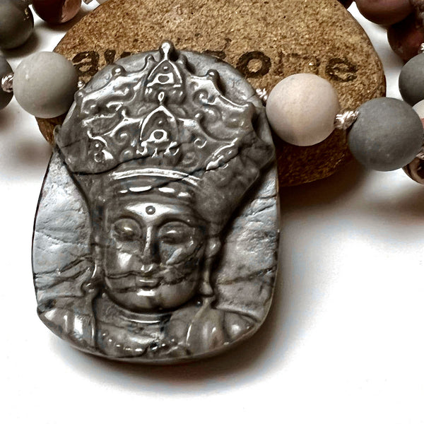 STERLING SILVER GUAN YIN NECKLACE - COMPASSION TALISMAN