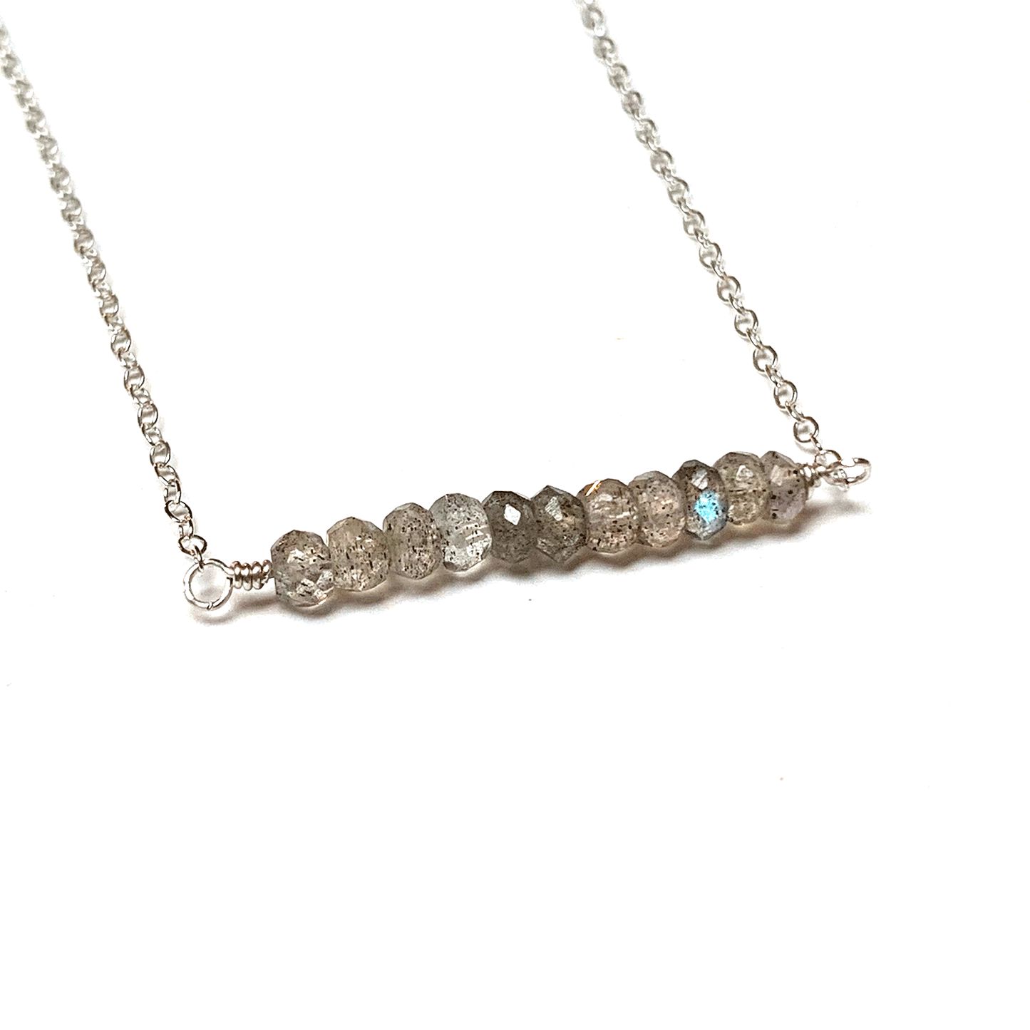 GEMSTONE BAR NECKLACE - GEMSTONE TALISMAN NECKLACES