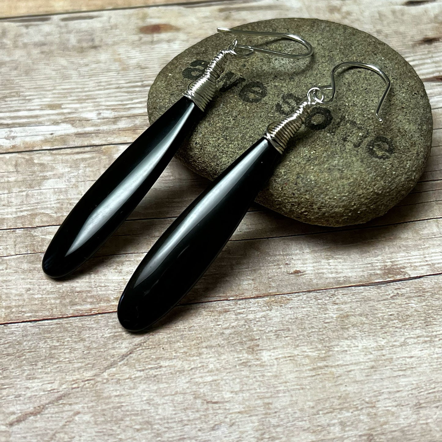 GEMSTONE LONG DROP EARRINGS - TALISMAN JEWELRY