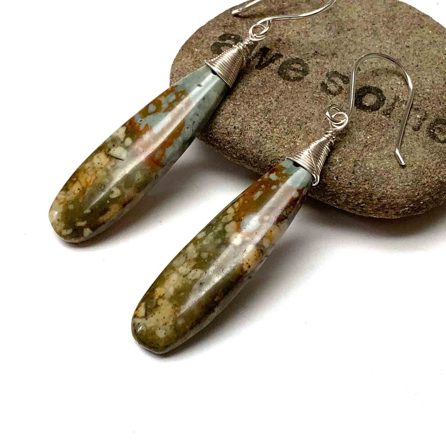 GEMSTONE LONG DROP EARRINGS - TALISMAN JEWELRY