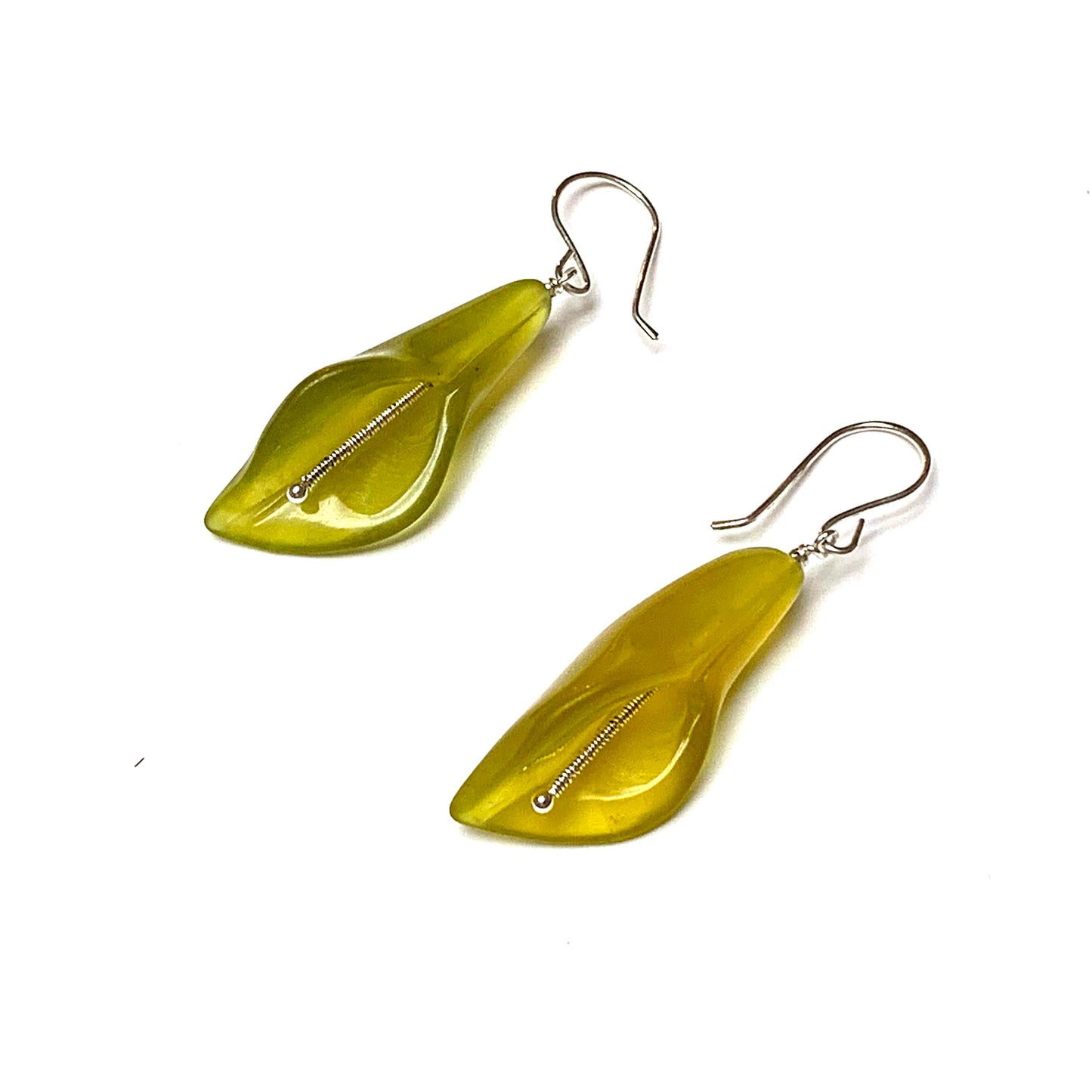 STERLING SILVER PERIDOT FLOWER EARRINGS - WARMTH AND ABUNDANCE TALISMAN