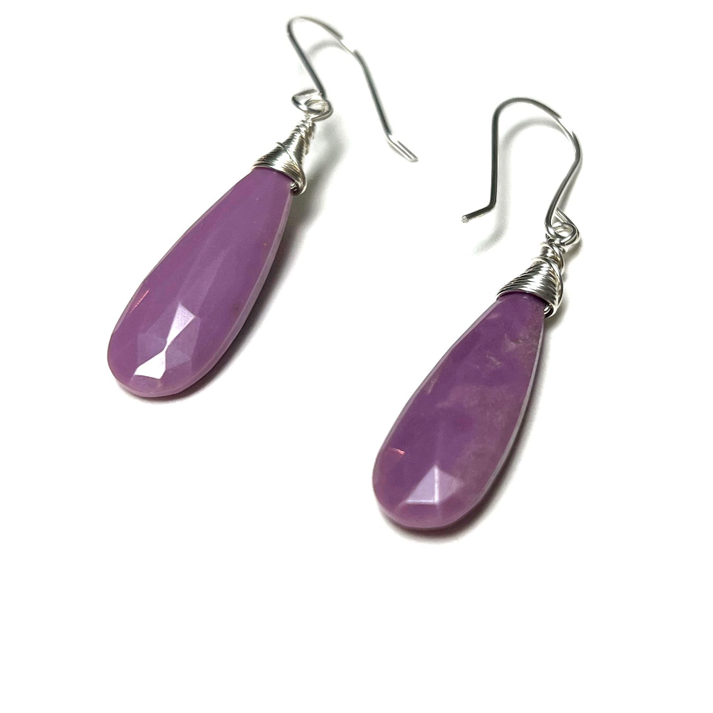 STERLING SILVER PHOSPHOSIDERITE EARRINGS - SPIRITUAL AWAKENING TALISMAN