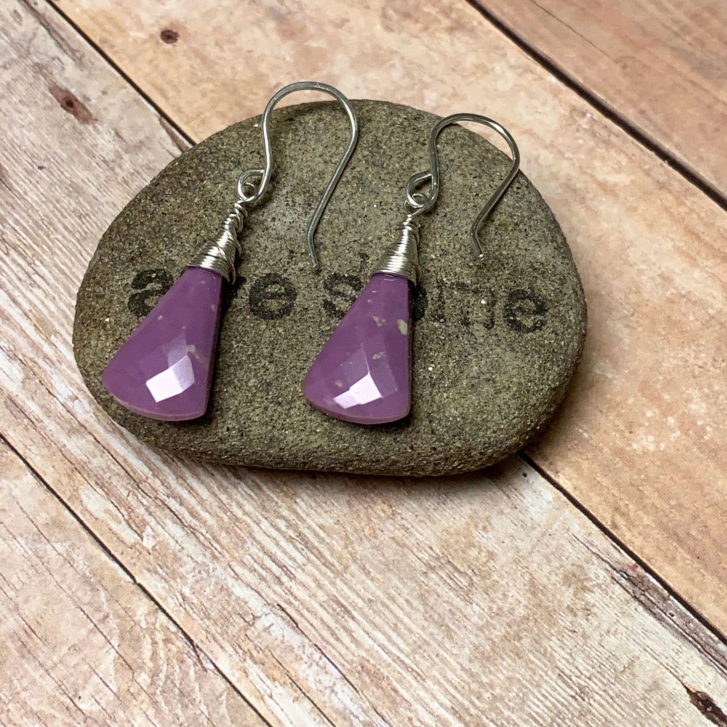 STERLING SILVER PHOSPHOSIDERITE EARRINGS - SPIRITUAL AWAKENING TALISMAN