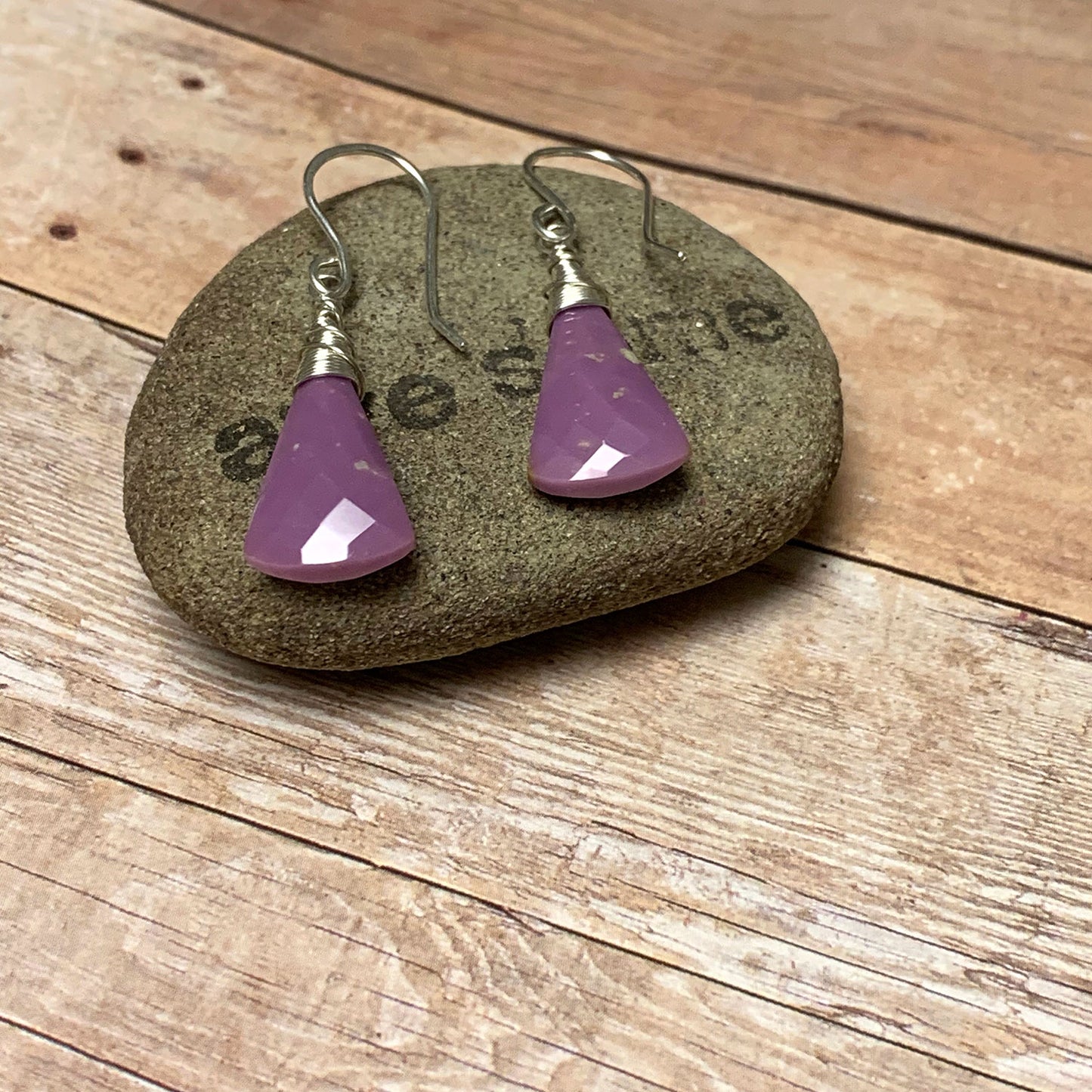 STERLING SILVER PHOSPHOSIDERITE EARRINGS - SPIRITUAL AWAKENING TALISMAN