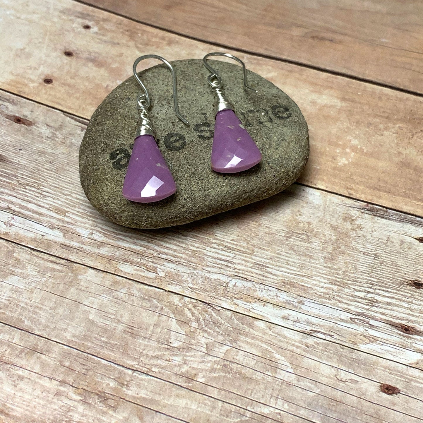 STERLING SILVER PHOSPHOSIDERITE EARRINGS - SPIRITUAL AWAKENING TALISMAN
