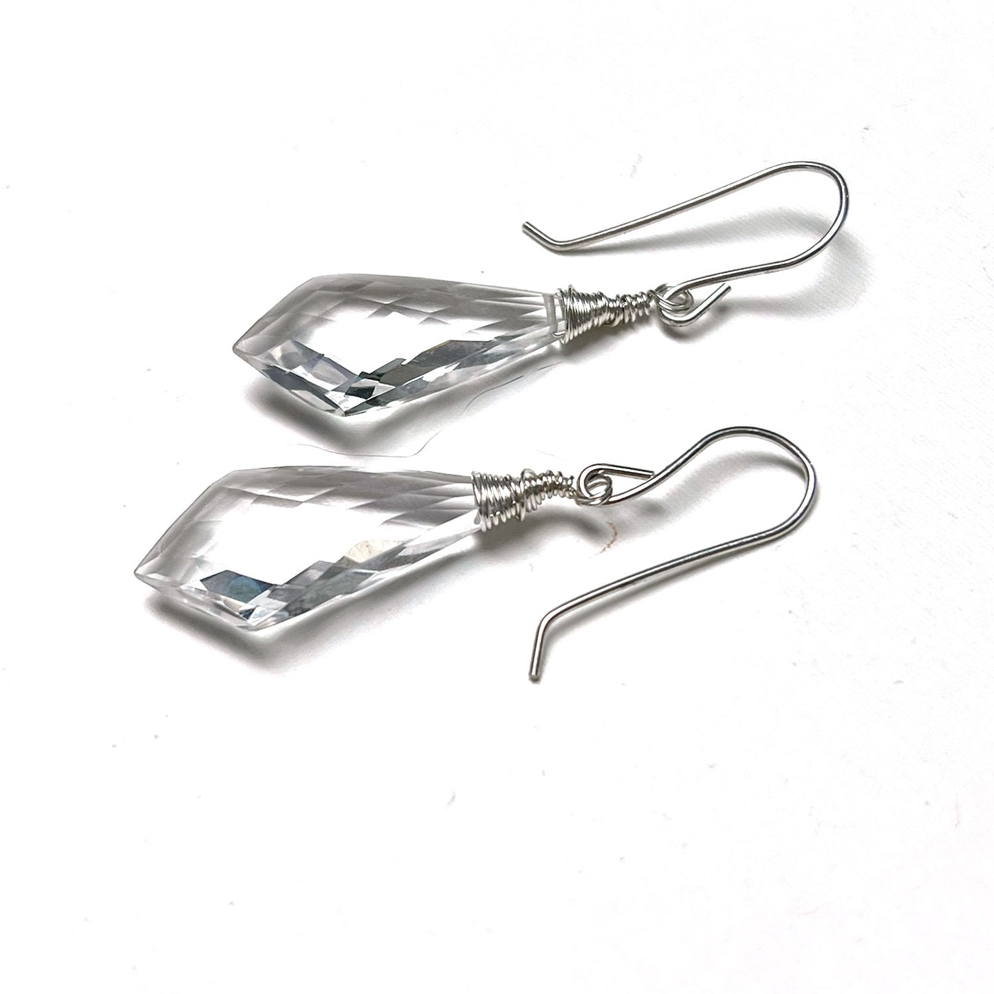 STERLING SILVER CLEAR QUARTZ EARRINGS - POWER TO ELEVATE TALISMAN
