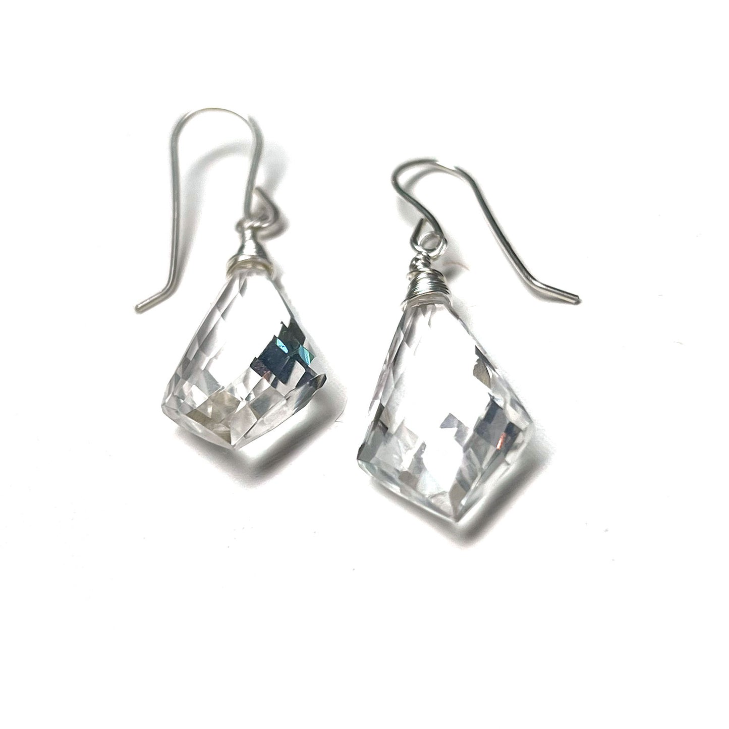 STERLING SILVER CLEAR QUARTZ EARRINGS - POWER TO ELEVATE TALISMAN