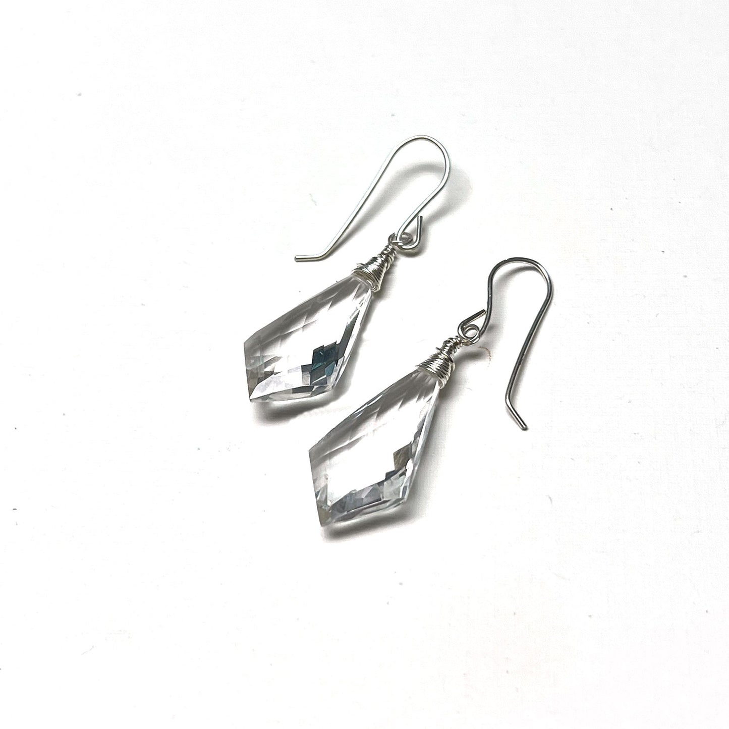 STERLING SILVER CLEAR QUARTZ EARRINGS - POWER TO ELEVATE TALISMAN