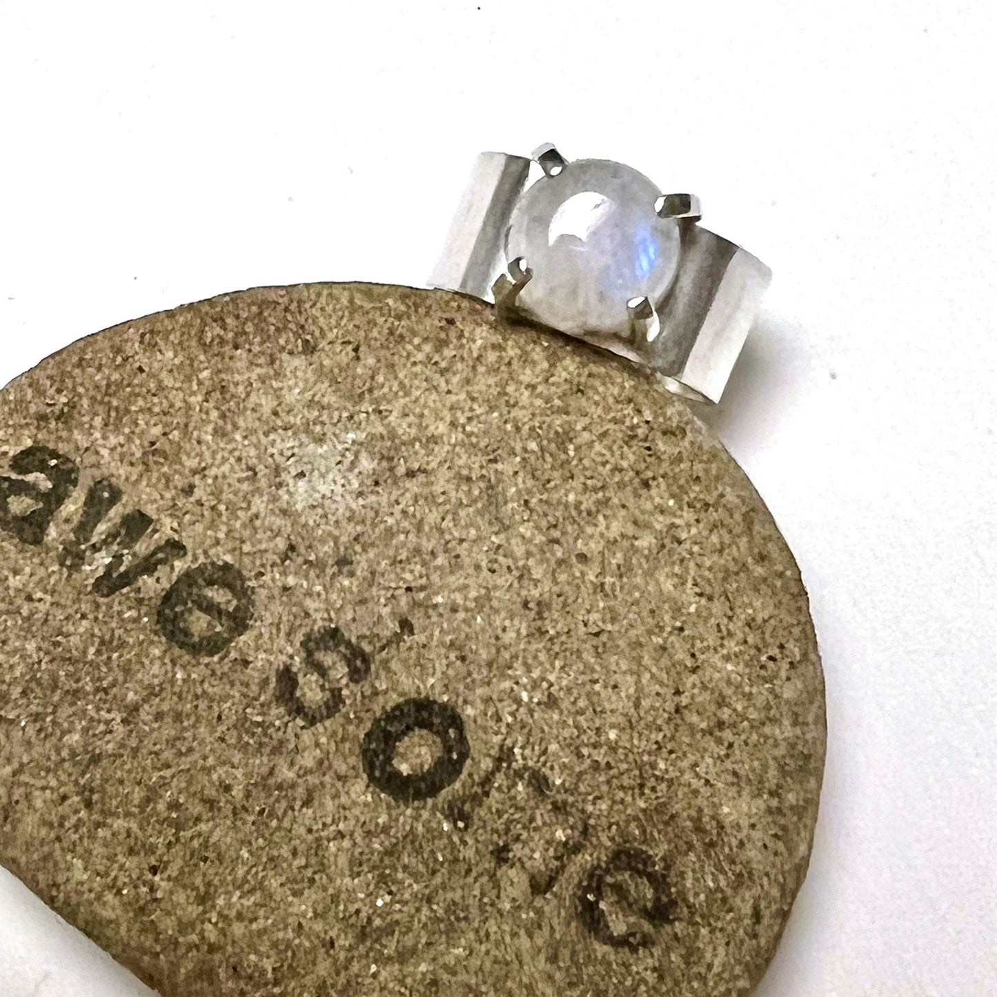 STERLING SILVER RAINBOW MOONSTONE RING - INNER BEAUTY TALISMAN