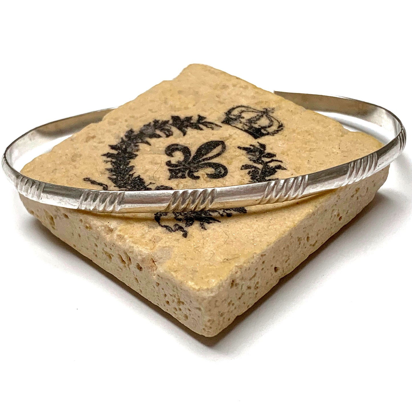 STERLING SILVER PATTERNED BRACELET - MIRROR OF THE SOUL TALISMAN