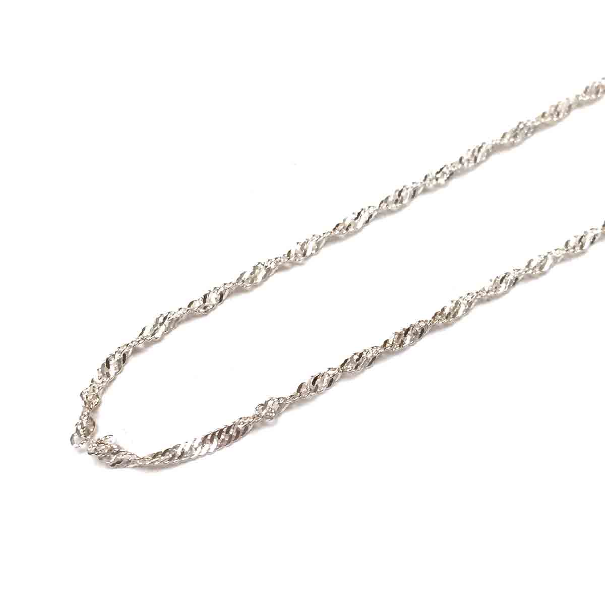 STERLING SILVER SINGAPORE CHAIN NECKLACE 1.5MM 18 INCHES