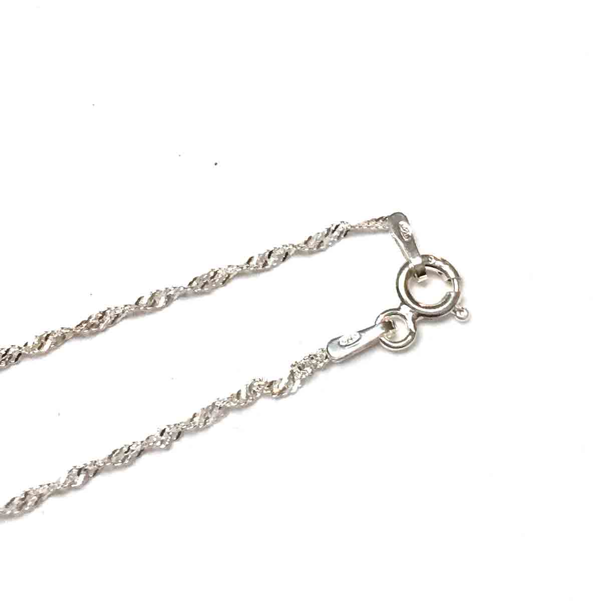 STERLING SILVER SINGAPORE CHAIN NECKLACE 1.5MM 18 INCHES