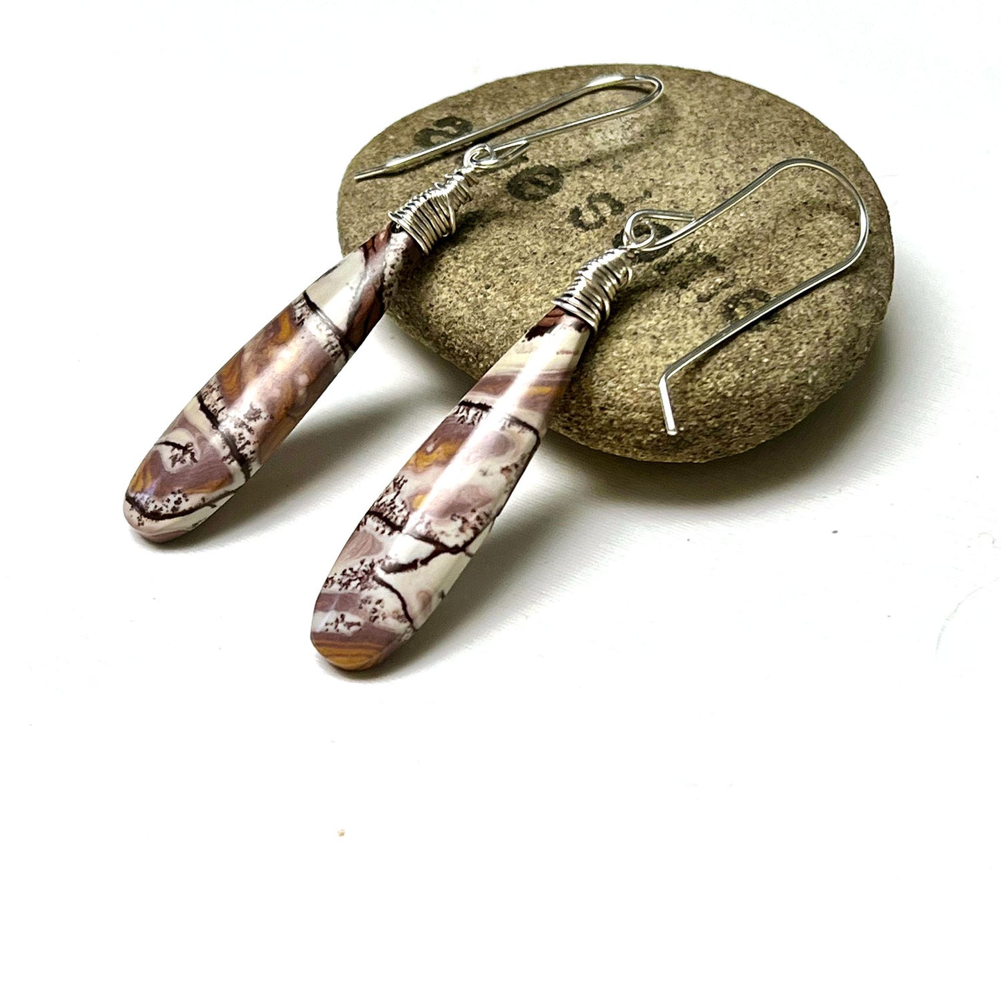 GEMSTONE LONG DROP EARRINGS - TALISMAN JEWELRY