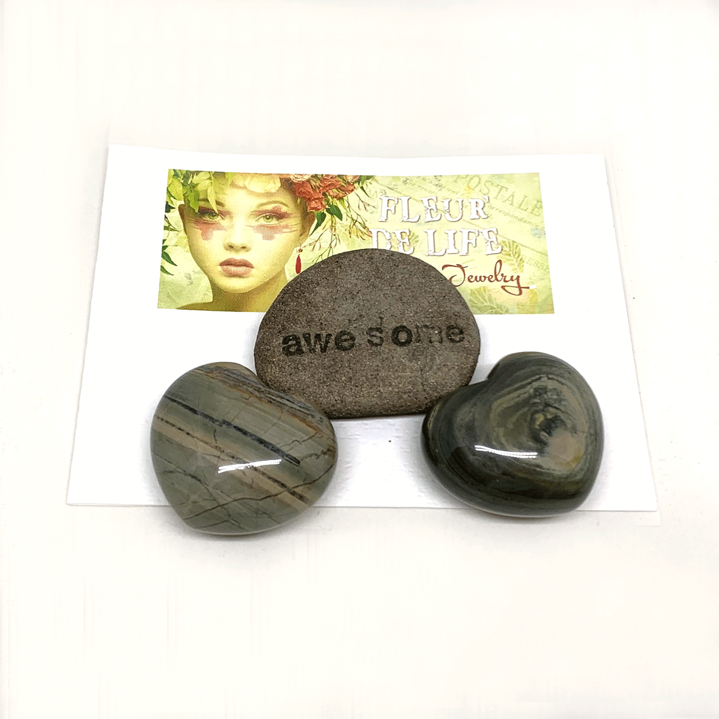 JASPER HEART PALM STONE - MOTHER EARTH TALISMAN