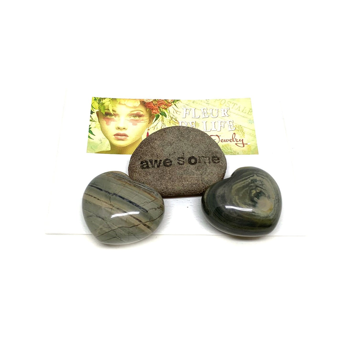 JASPER HEART PALM STONE - MOTHER EARTH TALISMAN
