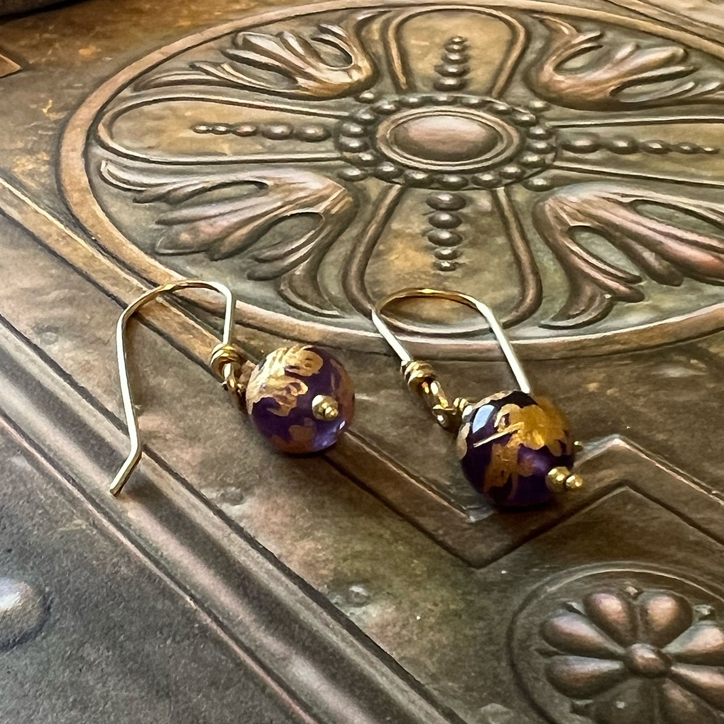 GOLD FILLED GOLDEN DRAGON EARRINGS - GOOD FORTUNE TALISMAN