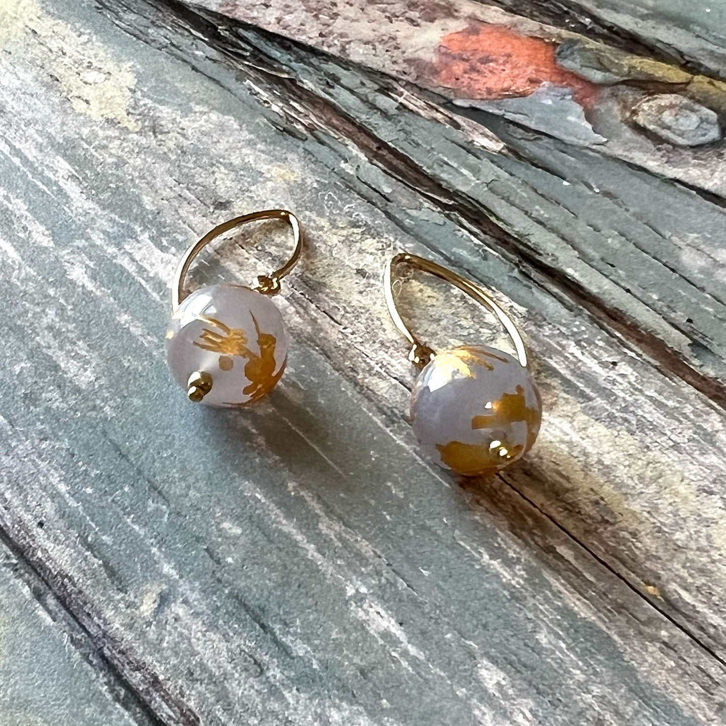 GOLD FILLED GOLDEN DRAGON EARRINGS - GOOD FORTUNE TALISMAN