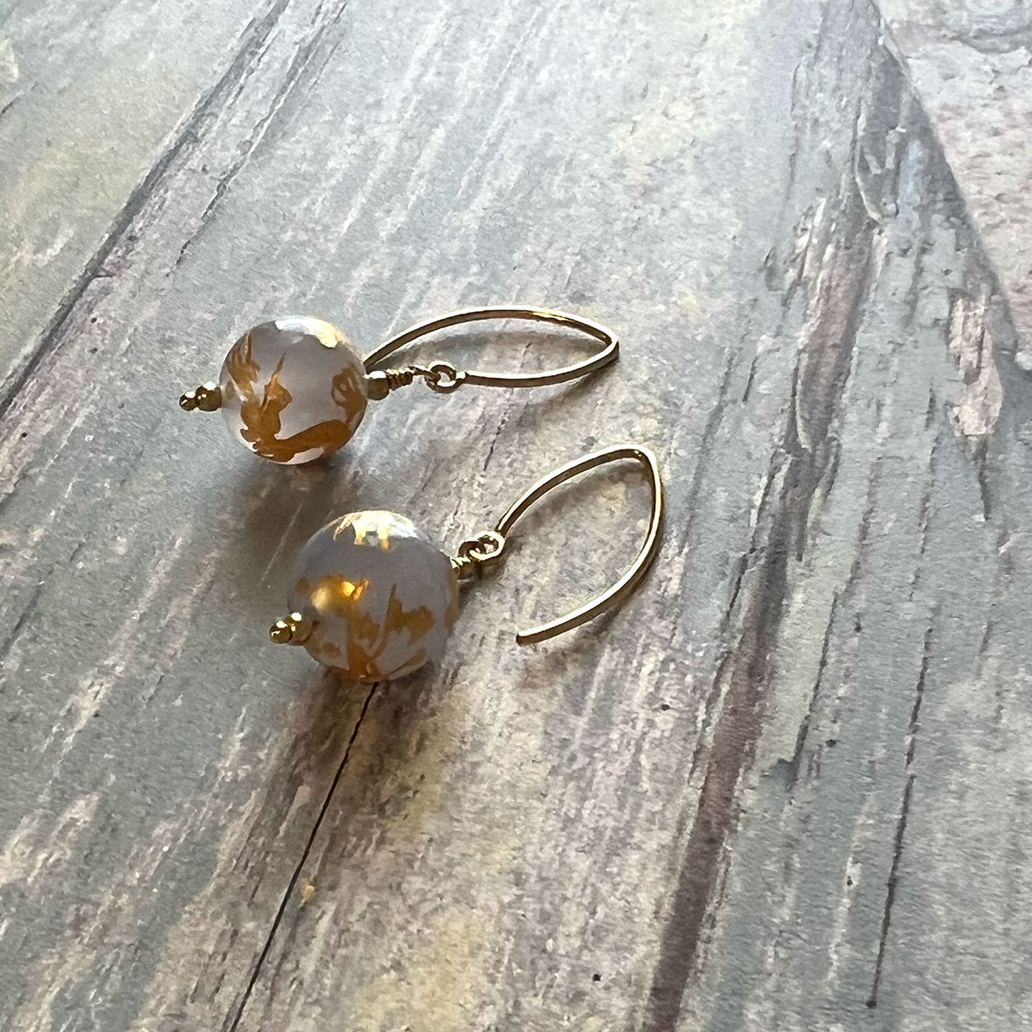 GOLD FILLED GOLDEN DRAGON EARRINGS - GOOD FORTUNE TALISMAN