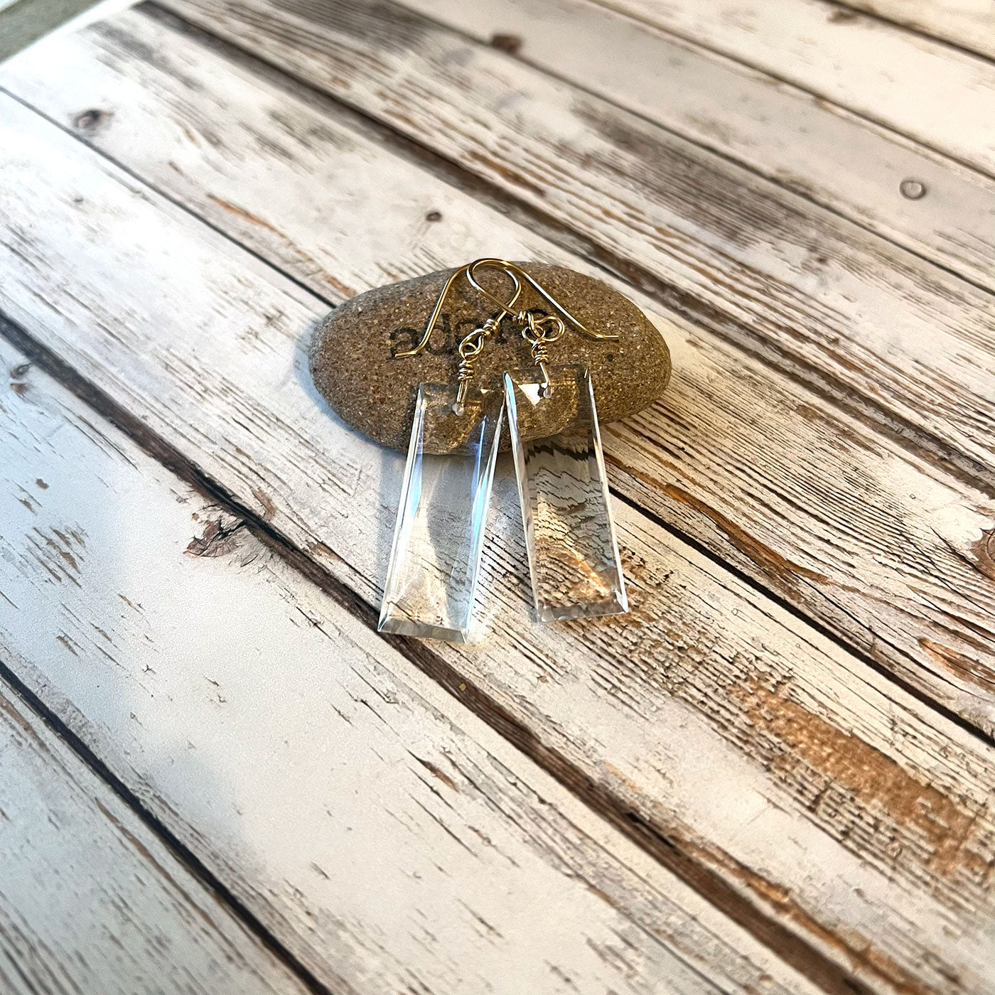 STERLING SILVER/GOLD FILLED CLEAR QUARTZ EARRINGS - POWER TO ELEVATE TALISMAN