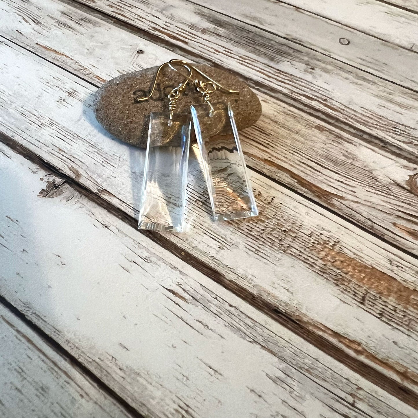 STERLING SILVER/GOLD FILLED CLEAR QUARTZ EARRINGS - POWER TO ELEVATE TALISMAN