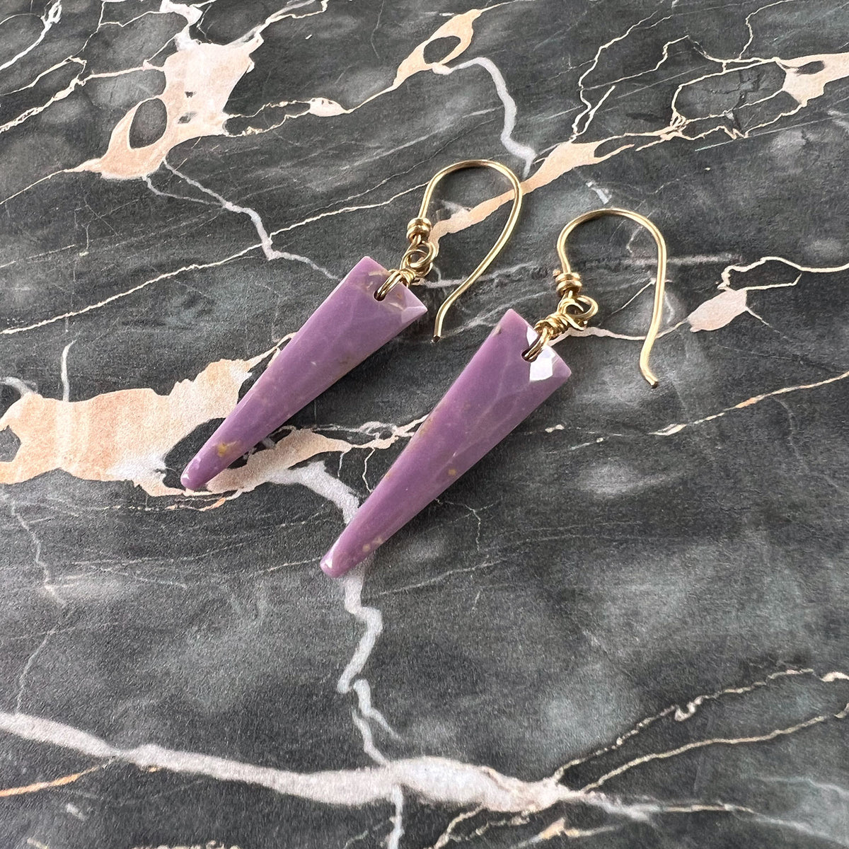 GOLD FILLED PHOSPHOSIDERITE EARRINGS - SPIRITUAL AWAKENING TALISMAN