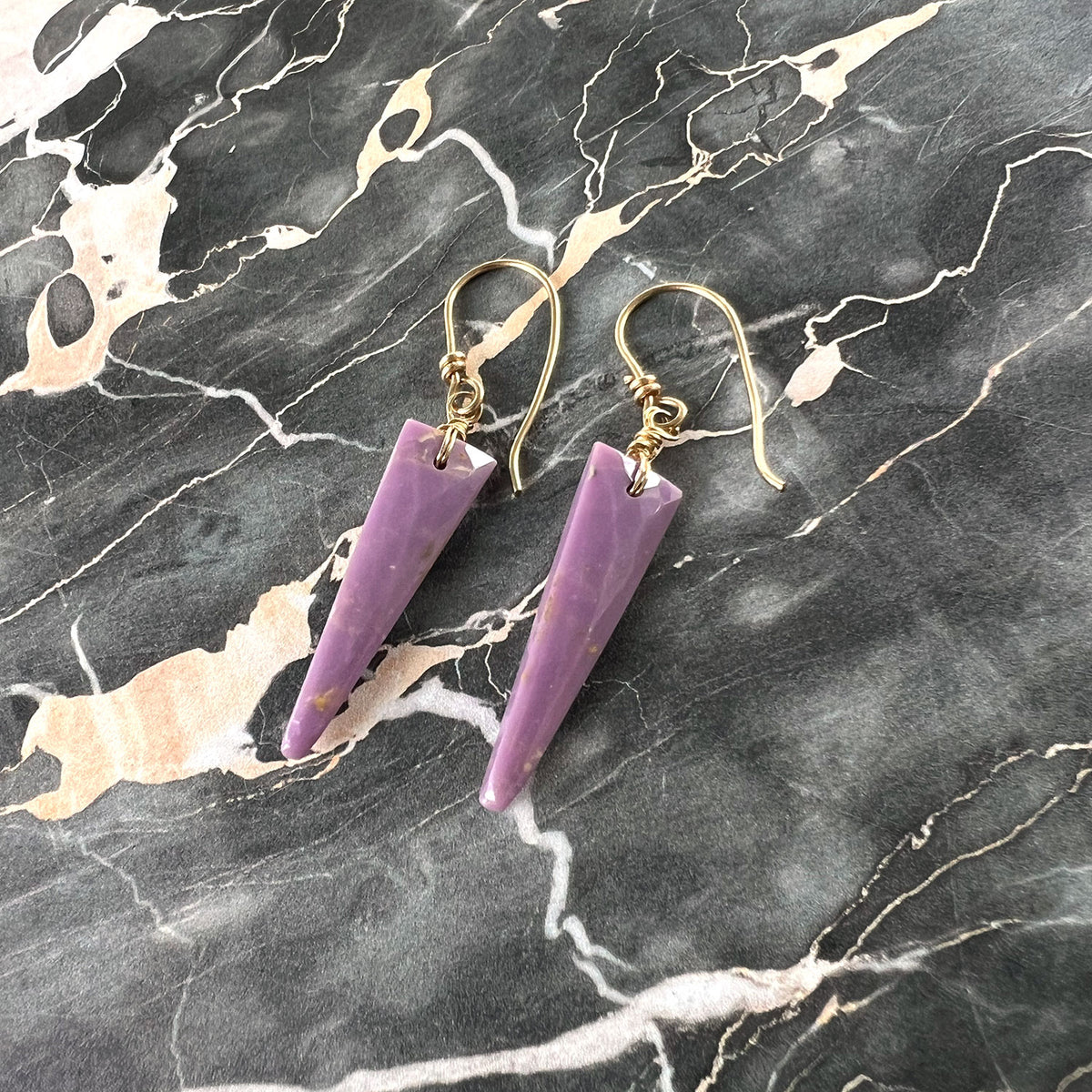 GOLD FILLED PHOSPHOSIDERITE EARRINGS - SPIRITUAL AWAKENING TALISMAN