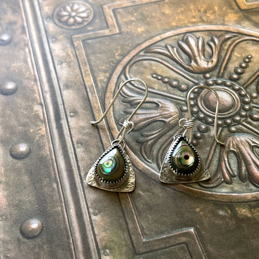 STERLING SILVER BEZEL SET EARRINGS