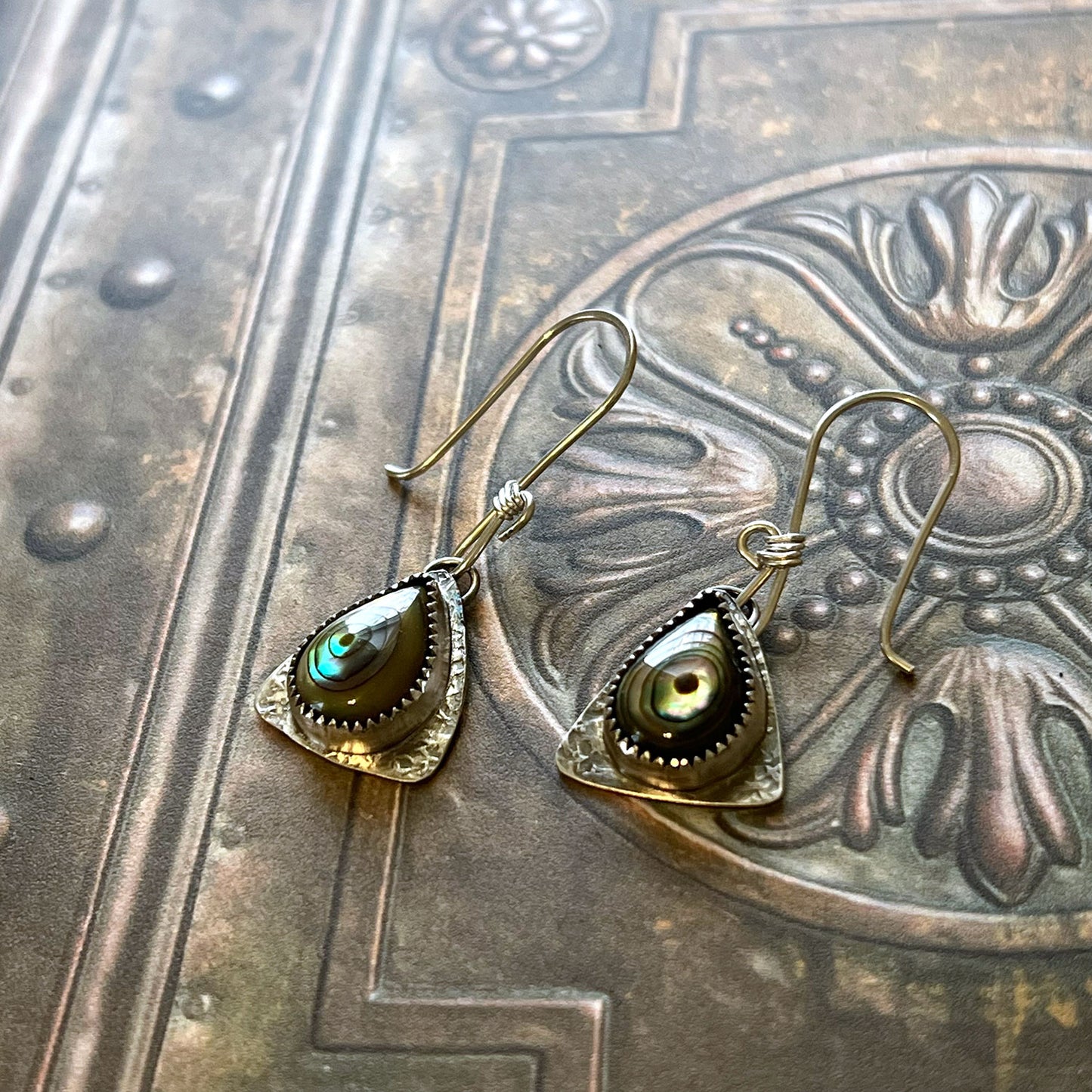 STERLING SILVER BEZEL SET EARRINGS