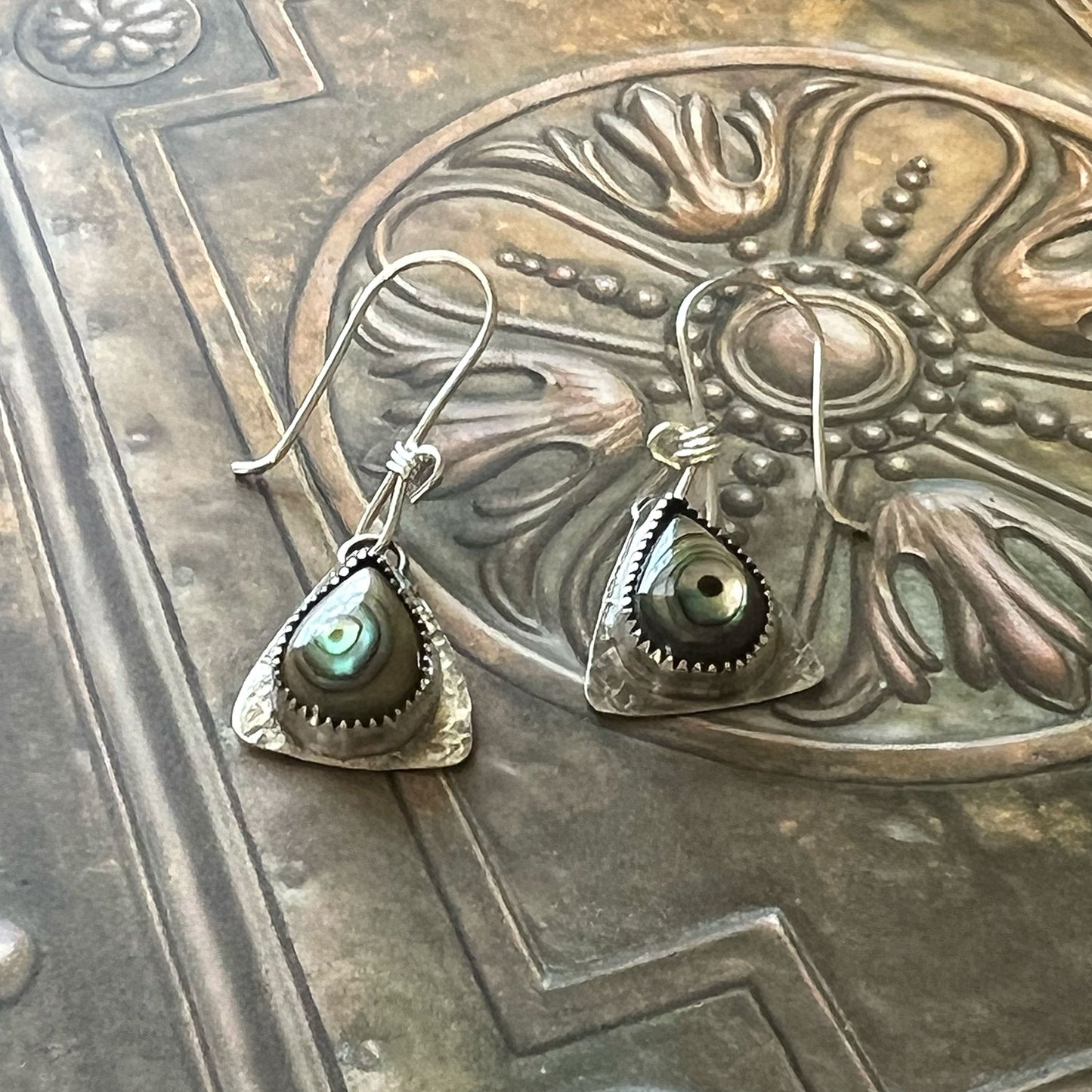 STERLING SILVER BEZEL SET EARRINGS