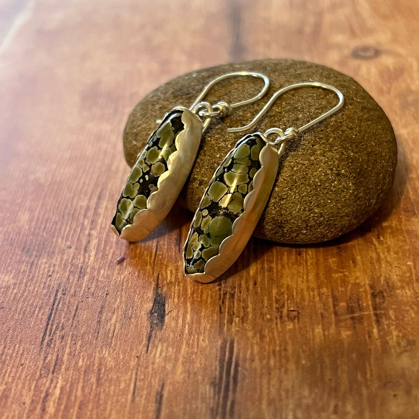 STERLING SILVER BAMBOO TURQUOISE EARRINGS - HEAVEN AND EARTH TALISMAN