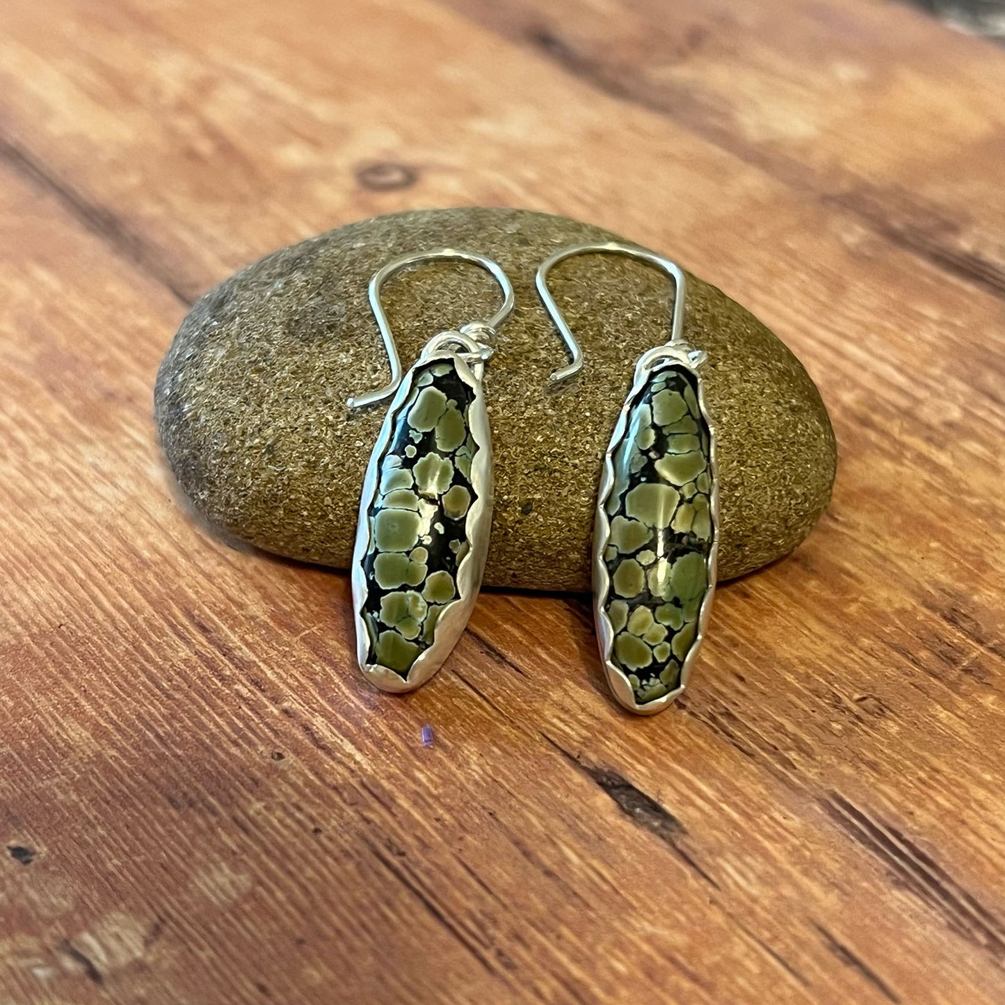 STERLING SILVER BAMBOO TURQUOISE EARRINGS - HEAVEN AND EARTH TALISMAN