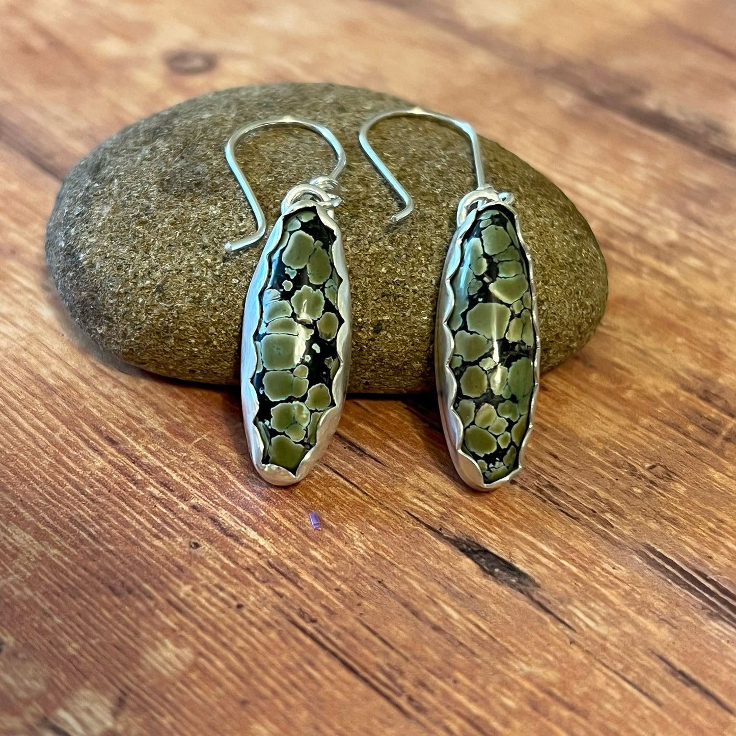 STERLING SILVER BAMBOO TURQUOISE EARRINGS - HEAVEN AND EARTH TALISMAN