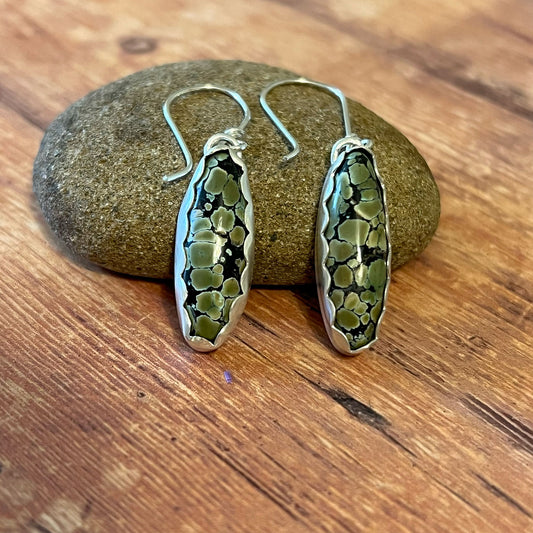 STERLING SILVER BAMBOO TURQUOISE EARRINGS - HEAVEN AND EARTH TALISMAN