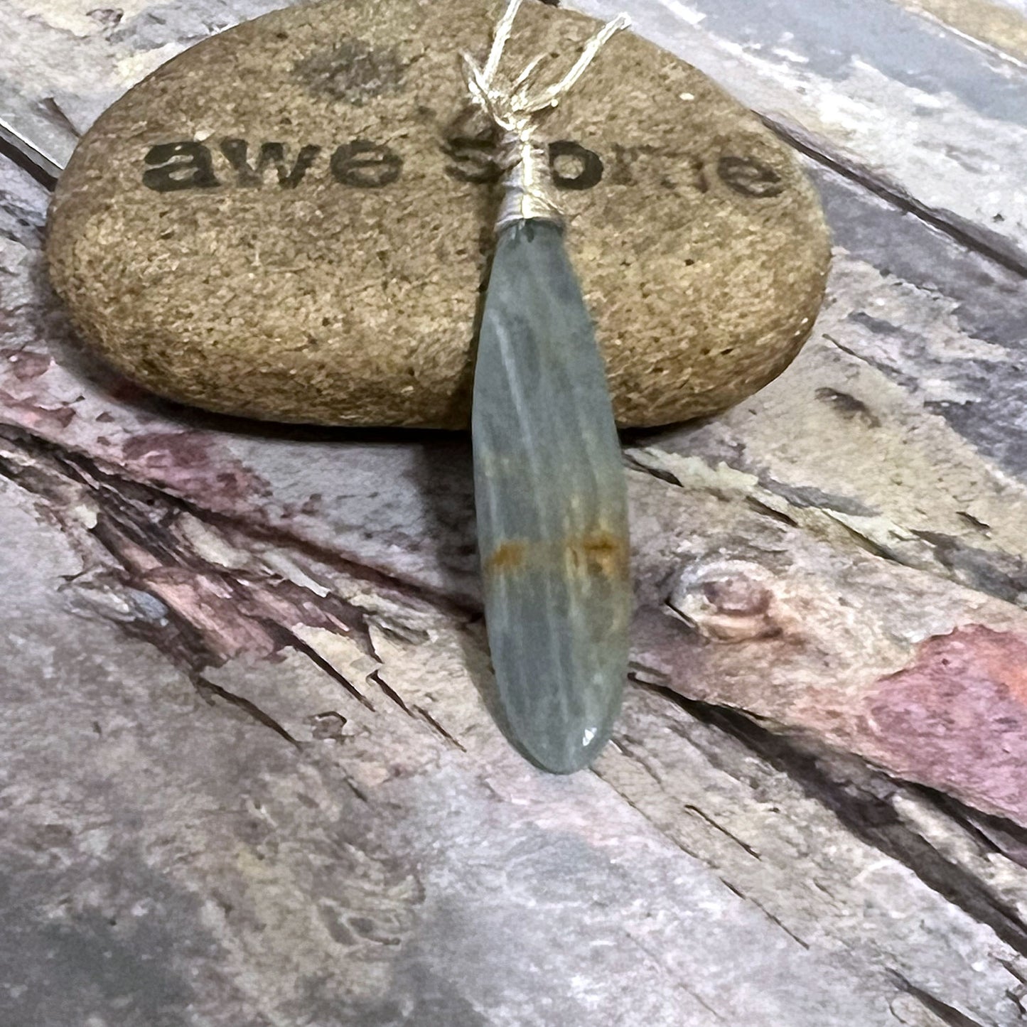 STERLING SILVER BLUE CALCITE NECKLACE - SELF WORTH TALISMAN