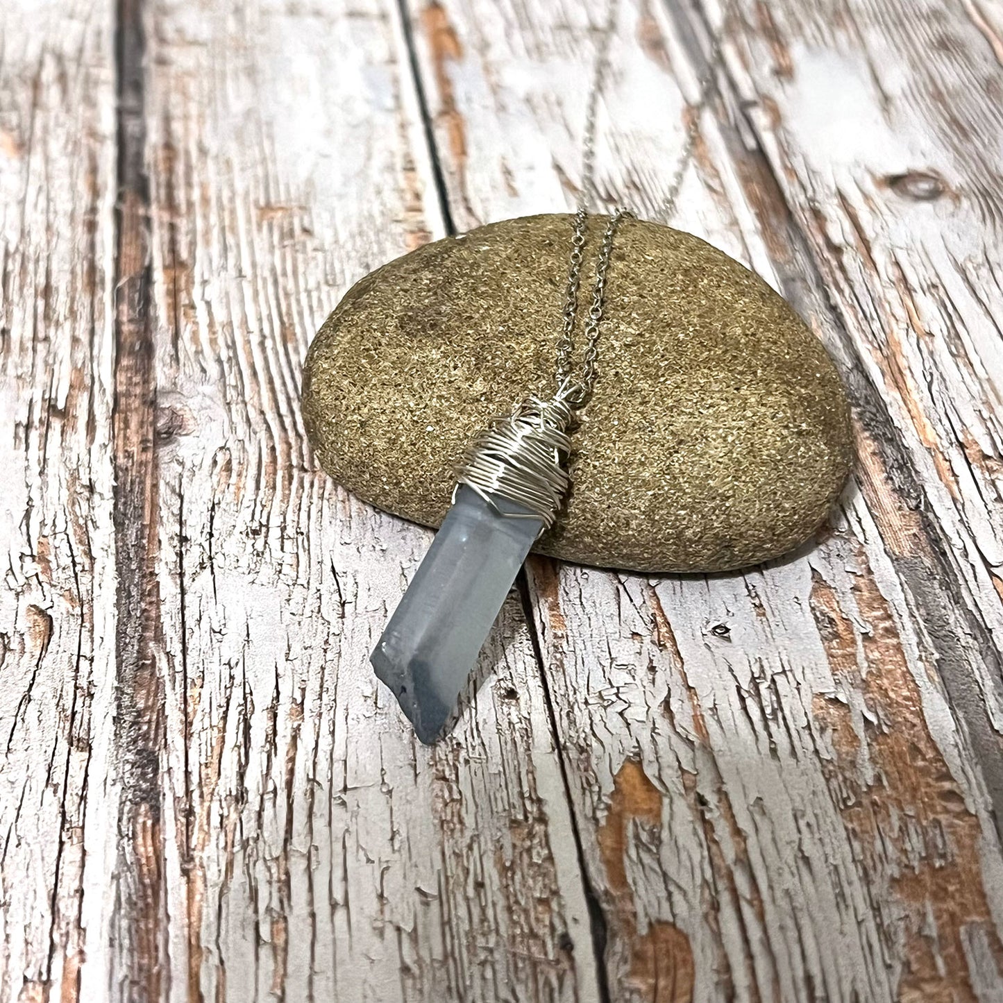 STERLING SILVER QUARTZ POINT NECKLACES - SYNCH ME TALISMAN