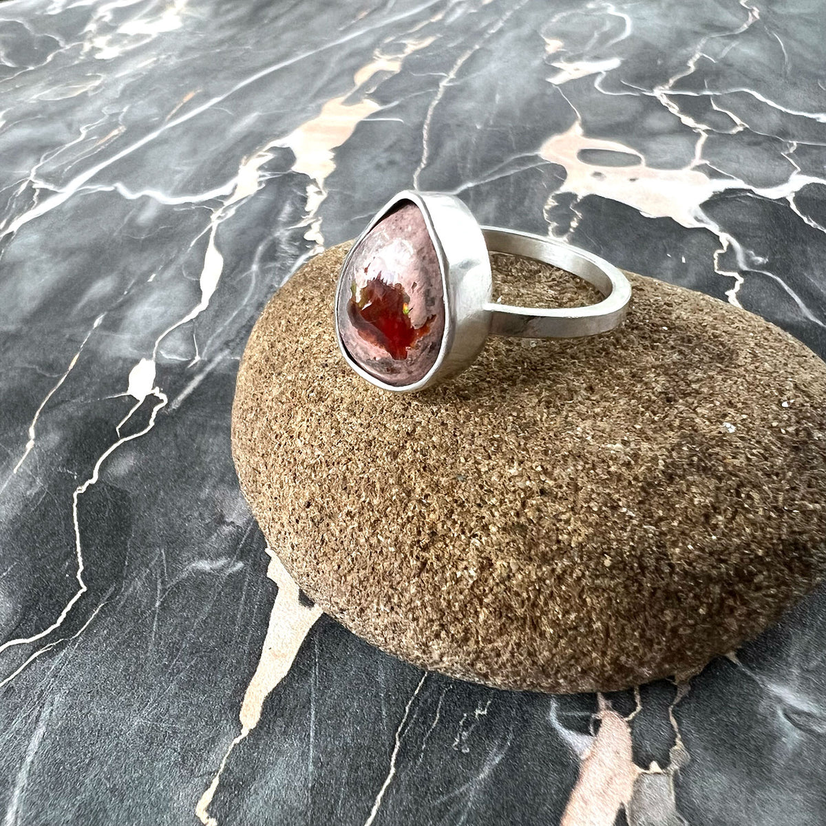 STERLING SILVER CANTERA OPAL BEZEL RING - BELIEVE IN MAGIC TALISMAN
