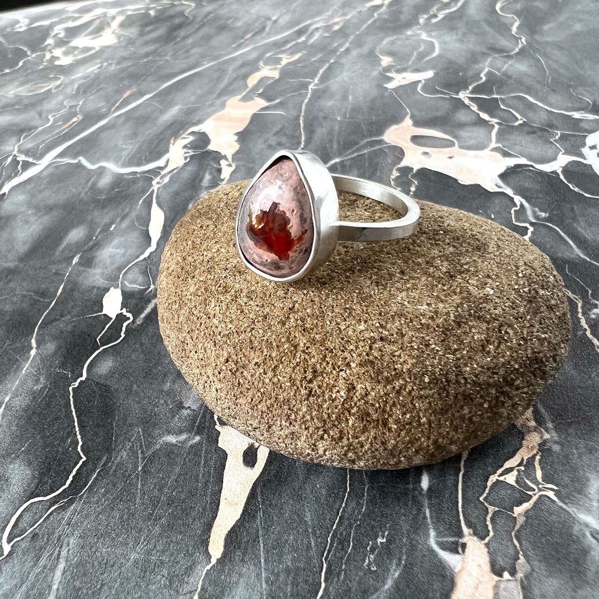 STERLING SILVER CANTERA OPAL BEZEL RING - BELIEVE IN MAGIC TALISMAN