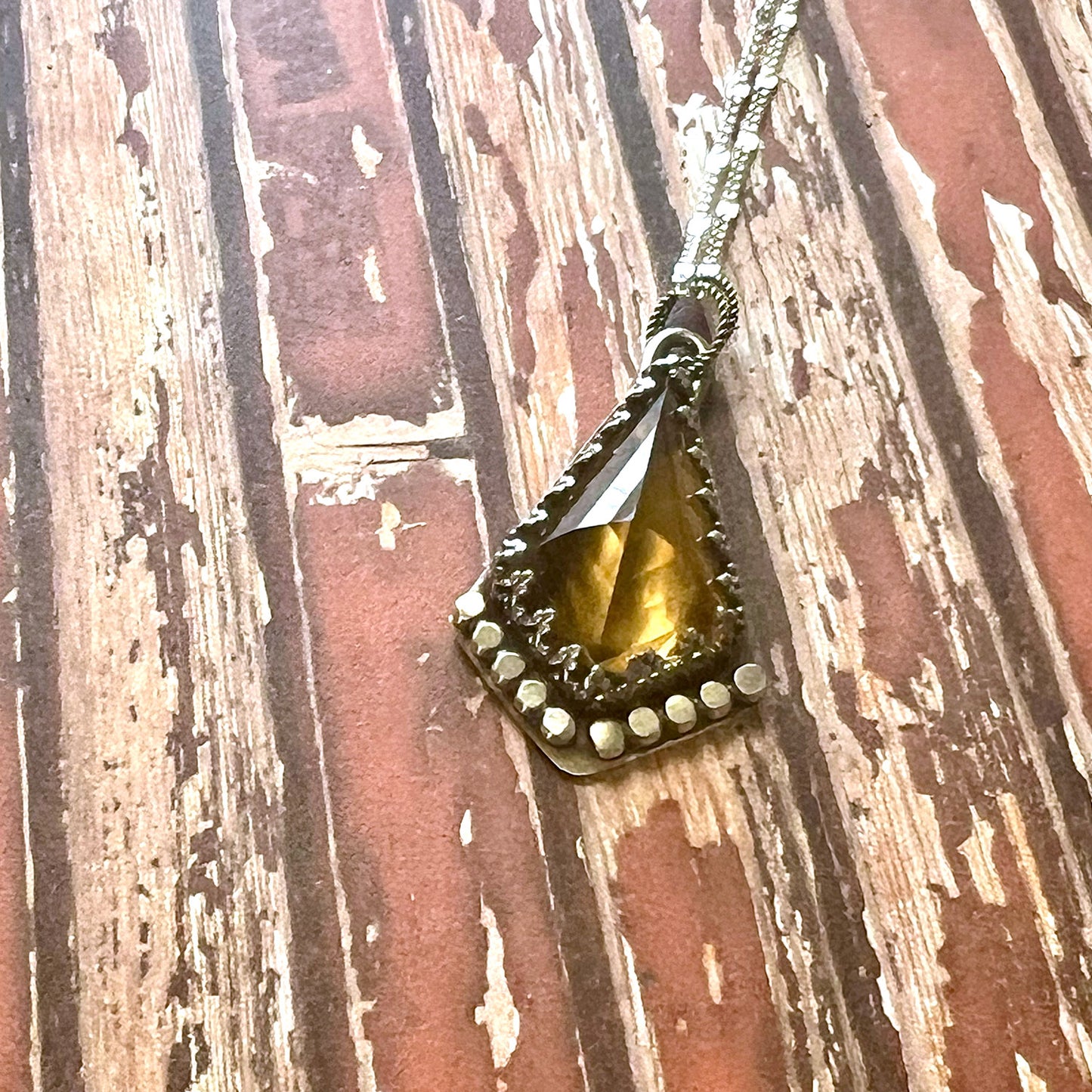 STERLING SILVER CITRINE KITE NECKLACE - I BOW TALISMAN