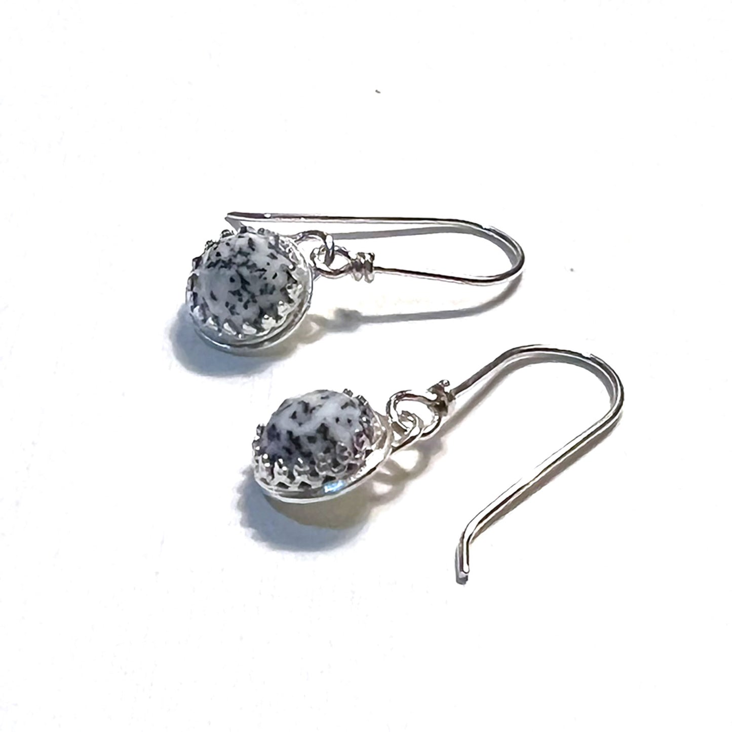 STERLING SILVER BEZEL SET EARRINGS