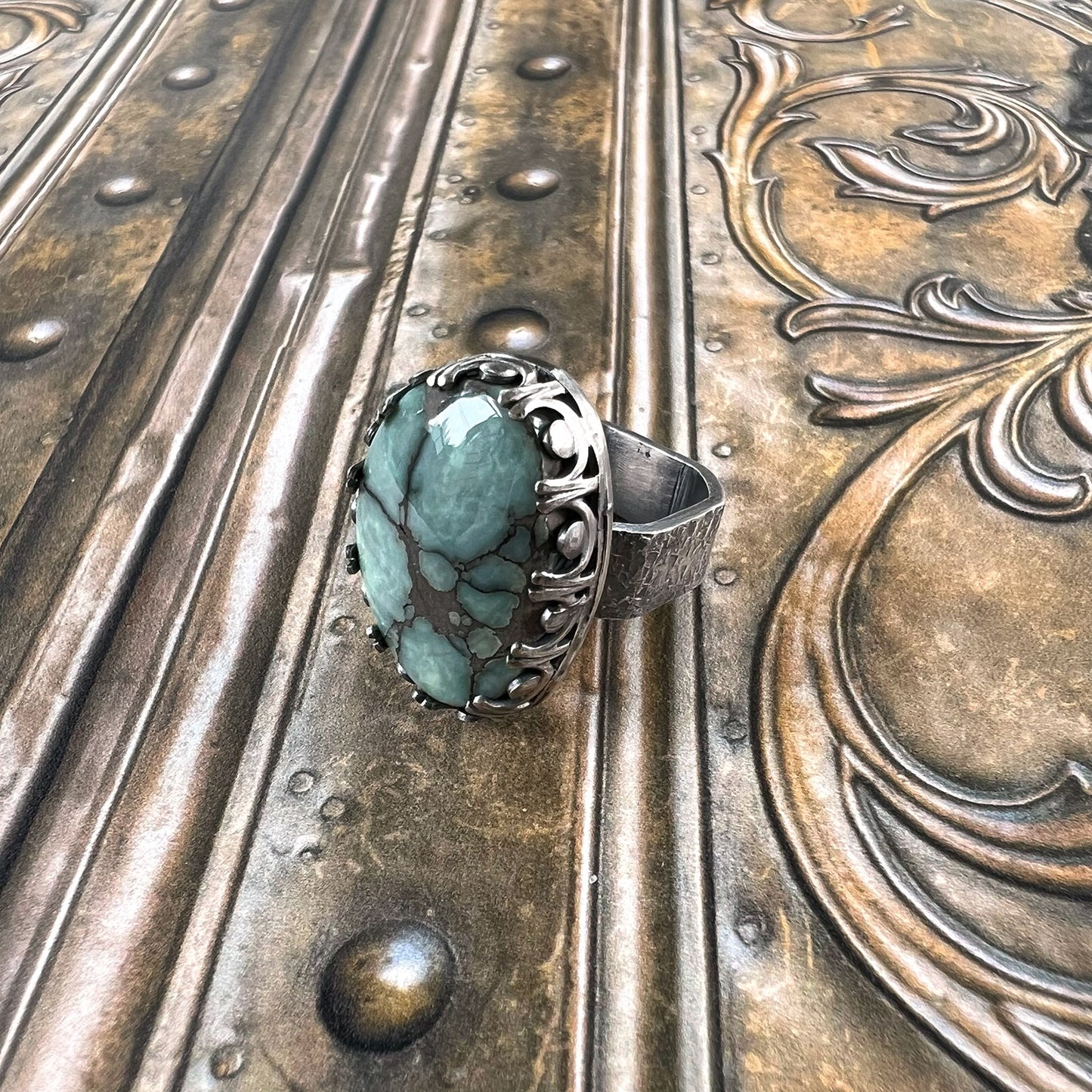 STERLING SILVER DESERT BLOOM VARISCITE RING - JOYFUL TALISMAN