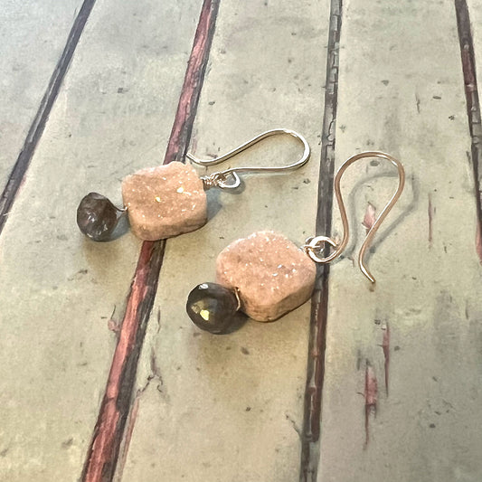 STERLING SILVER DRUZY EARRINGS - AS ABOVE SO BELOW TALISMAN