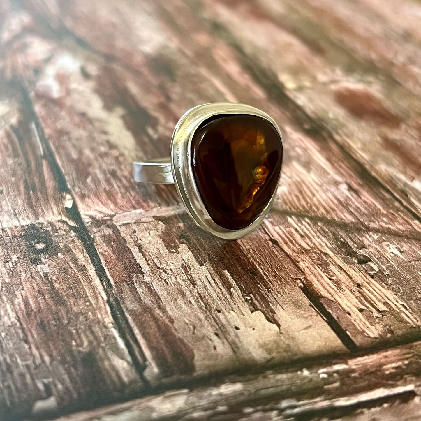 STERLING SILVER FIRE AGATE RINGS - PROTECTIVE EMBRACE TALISMAN