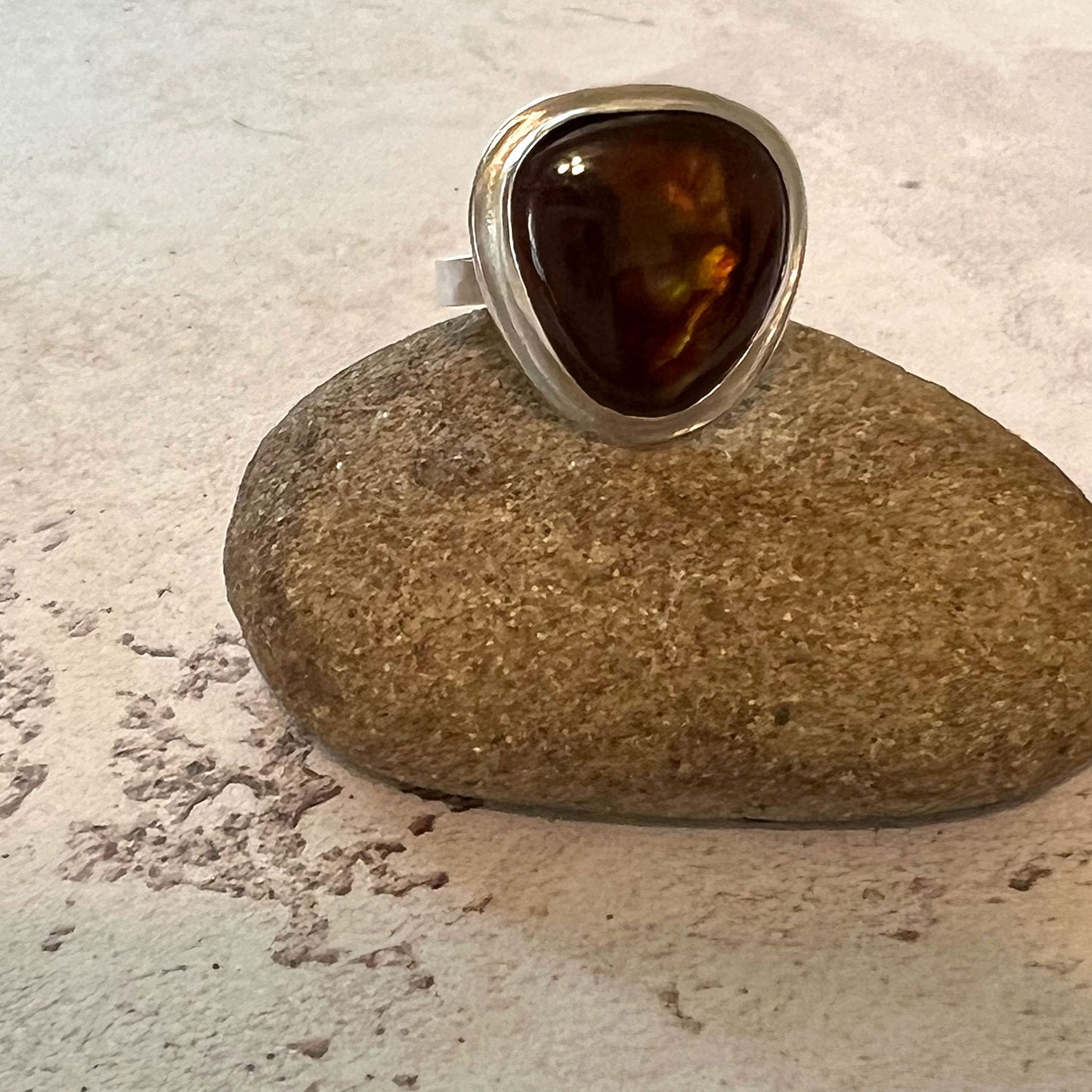 STERLING SILVER FIRE AGATE RINGS - PROTECTIVE EMBRACE TALISMAN