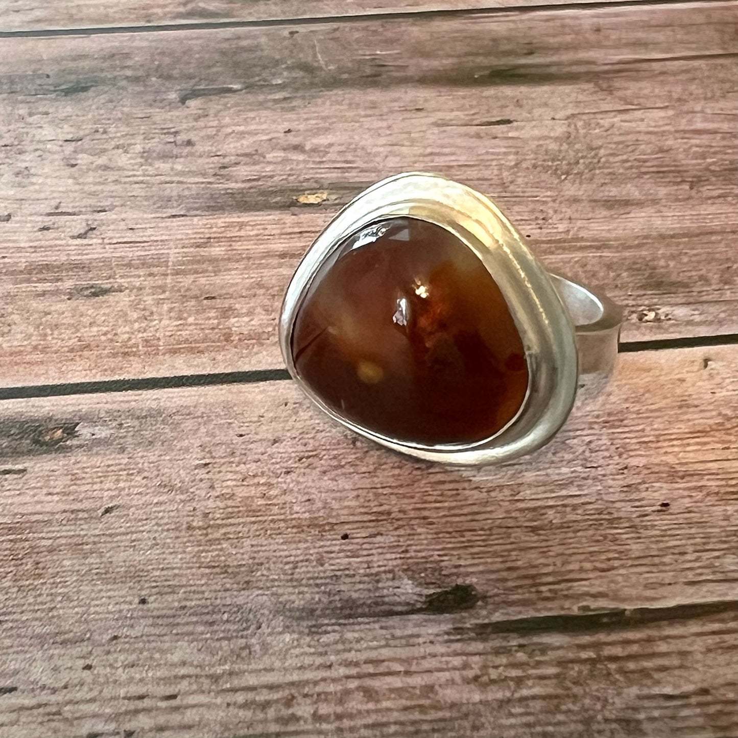 STERLING SILVER FIRE AGATE RINGS - PROTECTIVE EMBRACE TALISMAN