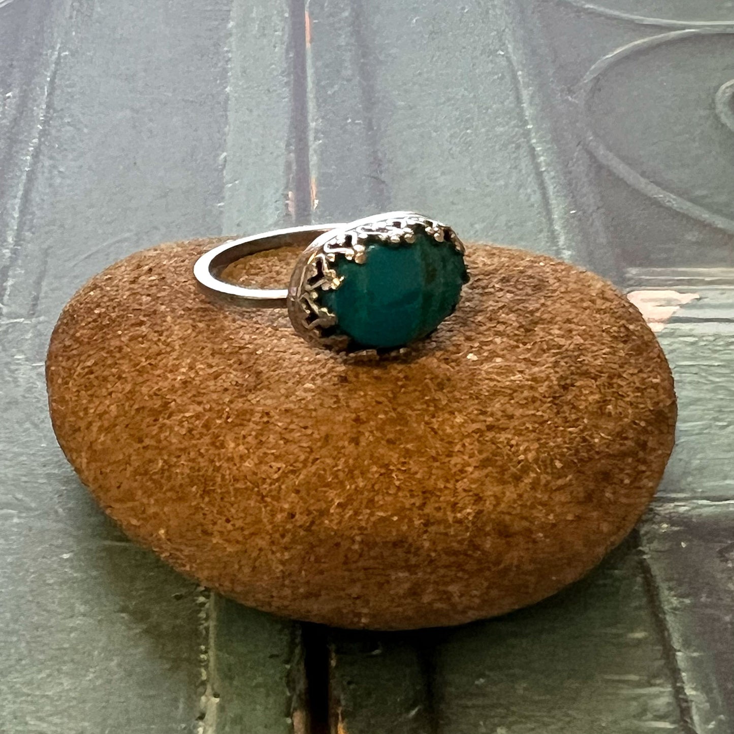 STERLING SILVER GEM SILICA RING - SPEAKING FROM THE HEART TALISMAN