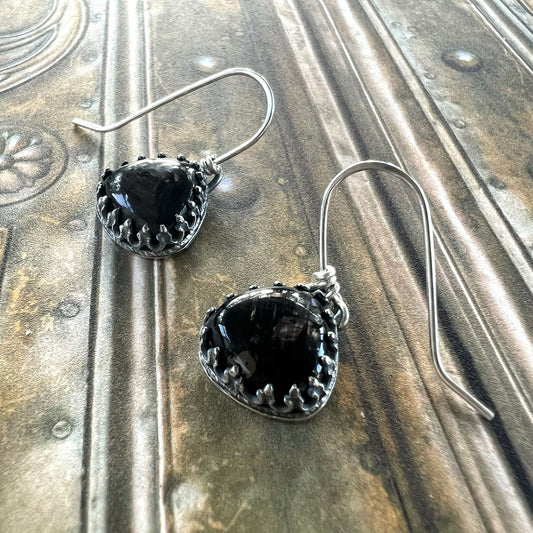 STERLING SILVER HYPERSTHENE EARRINGS - INTENTION TALISMAN